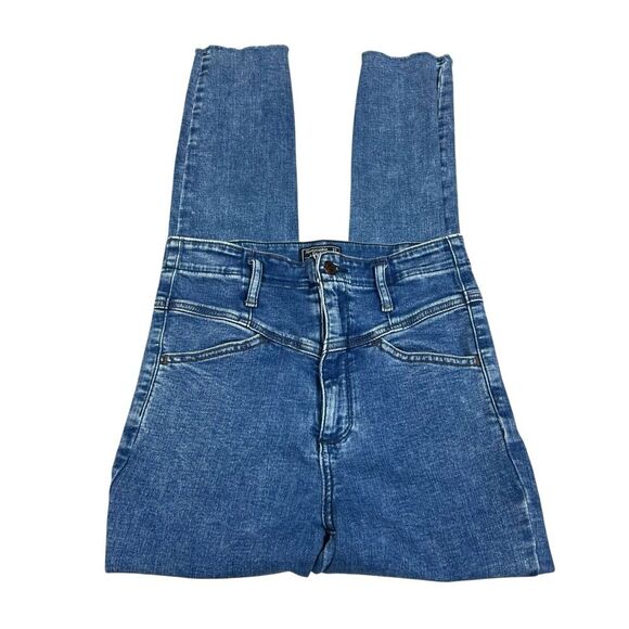Abercrombie & Fitch Ultra High Rise Super Skinny Ankle Raw Hem Jeans Size 27 - Picture 3 of 10